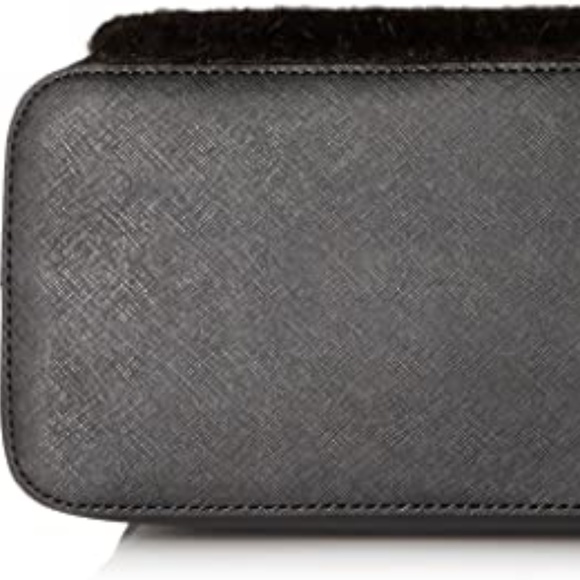 Calvin Klein My Corner Saffiano Faux Fur Satchel Black  $278  NEW & Authentic - Picture 8 of 10